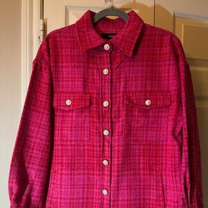 NWT Forever 21 Shacket - Pink & Red Plaid - Size Small